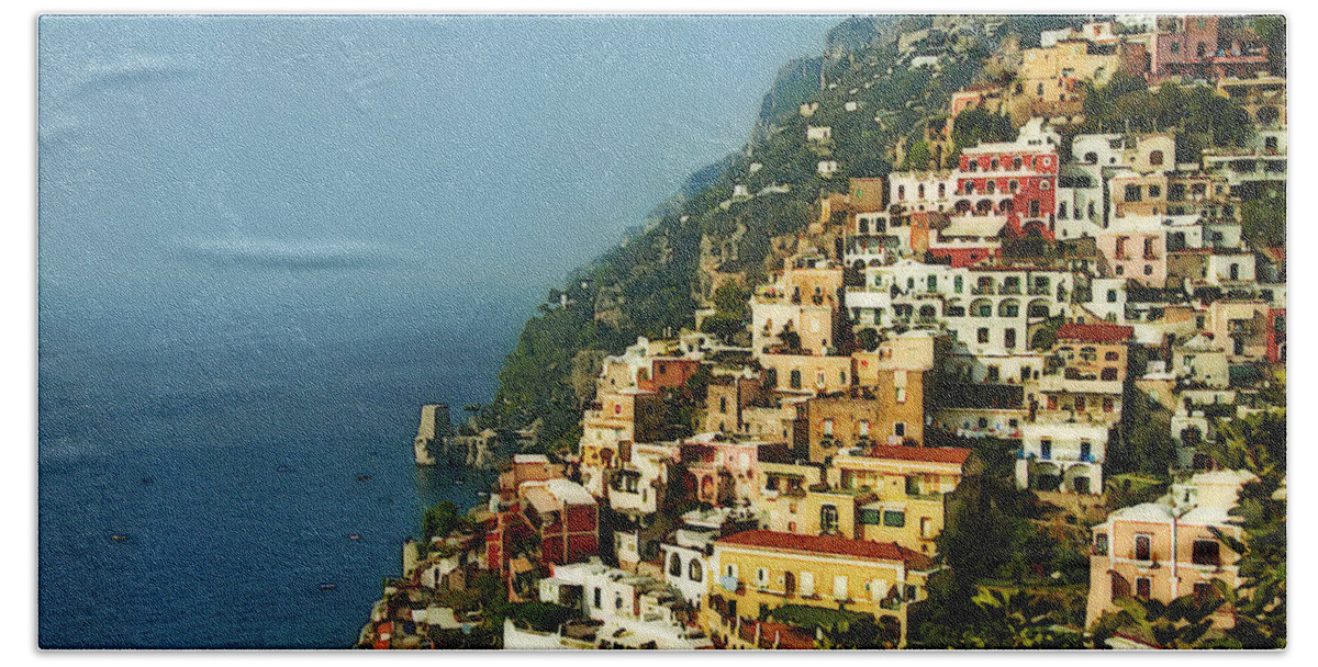 Positano Bath Towel featuring the photograph Positano Impression by Steven Sparks
