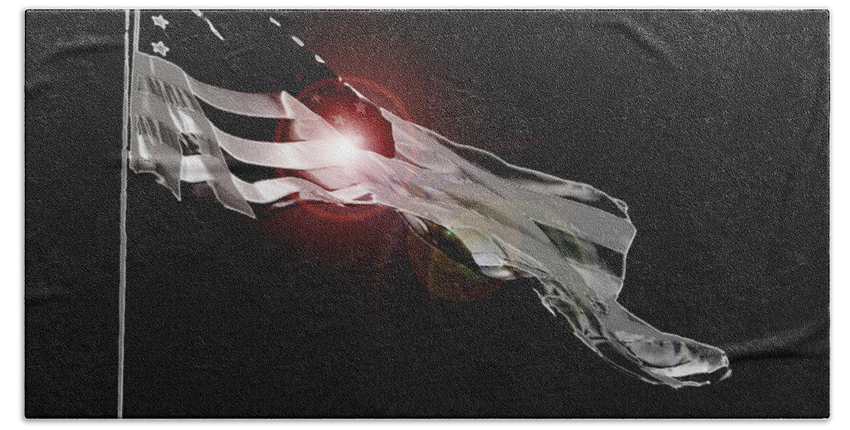 United States Flag Bath Towel featuring the photograph American Flag by Jodie Marie Anne Richardson Traugott     aka jm-ART