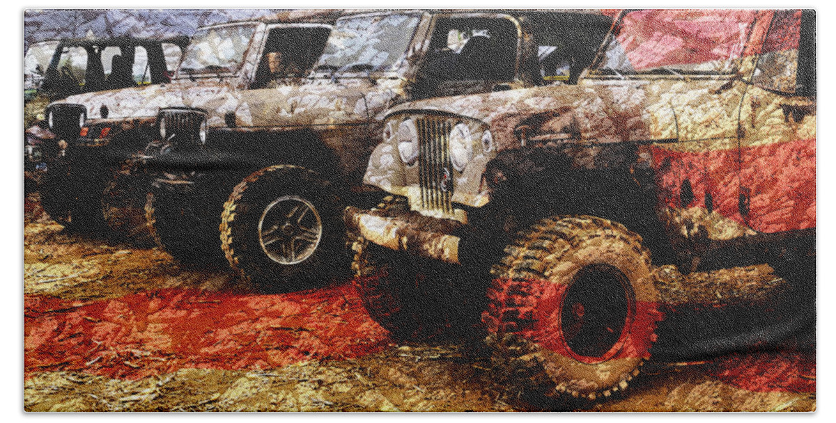 Jeep Bath Towel featuring the photograph American Jeeps by Luke Moore