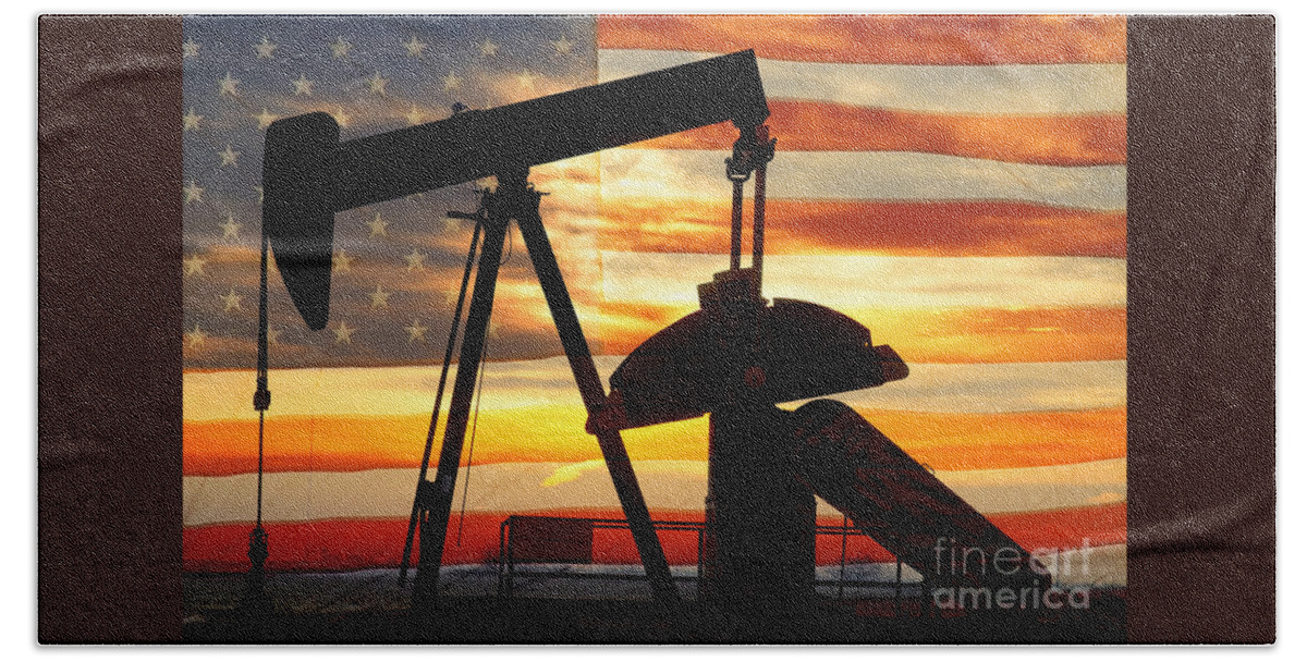 Oil Hand Towel featuring the photograph American Oil by James BO Insogna