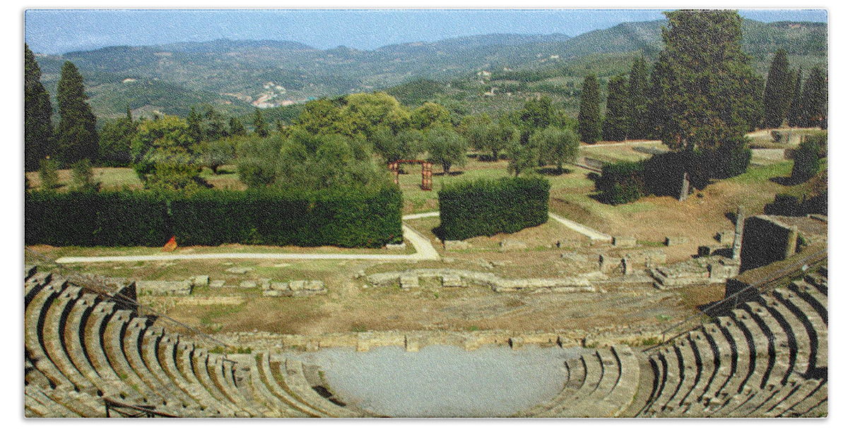 Italy Bath Towel featuring the photograph Amphitheater in Fiesole Italy by Caroline Stella