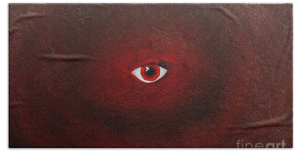  Bath Towel featuring the painting An eye is upon you by Stefanie Forck