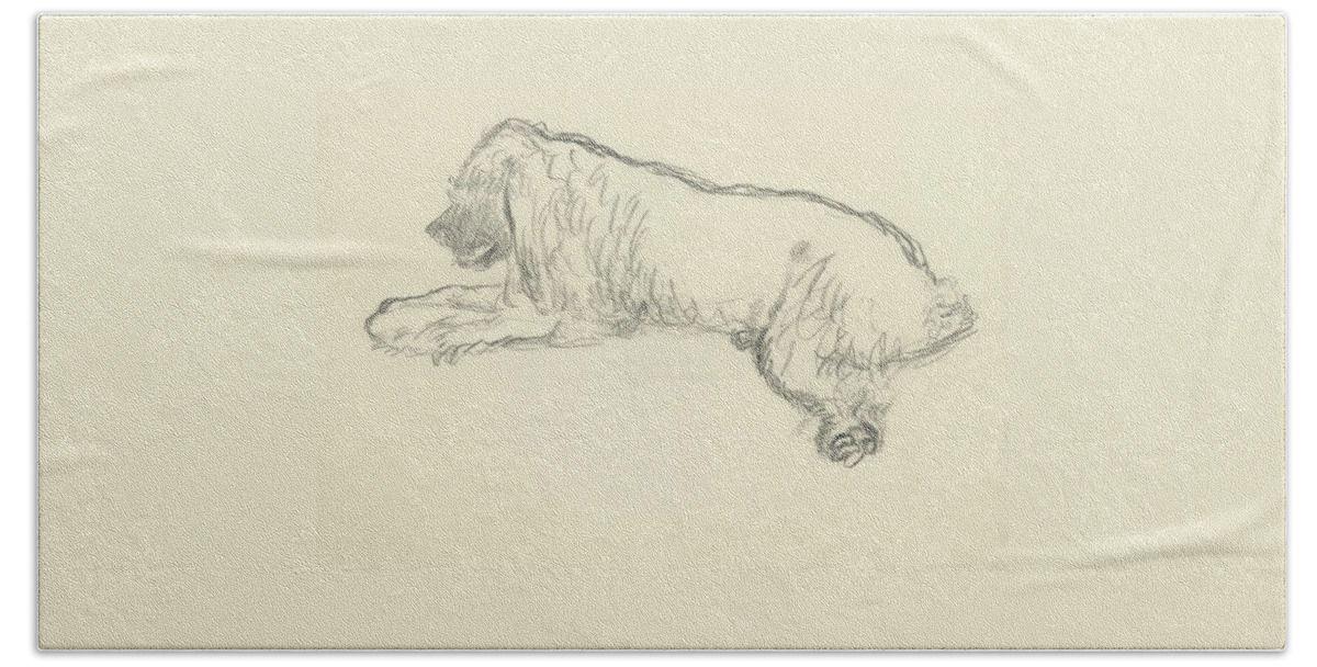 An Illustration Of A Dog Hand Towel