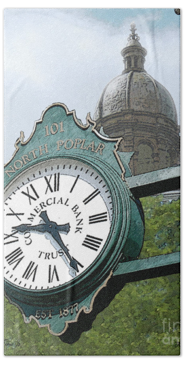 Clock Bath Towel featuring the photograph And The Time Is by Lee Owenby