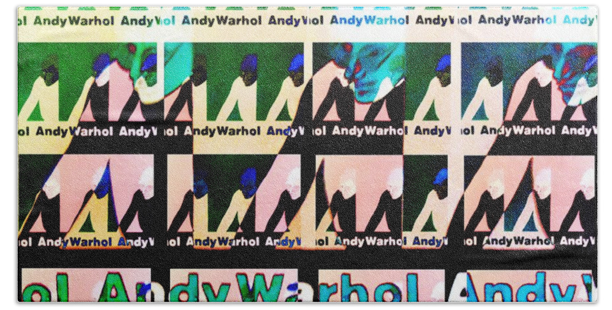 Fractal Art Hand Towel featuring the digital art Andy Warhol by Elizabeth McTaggart