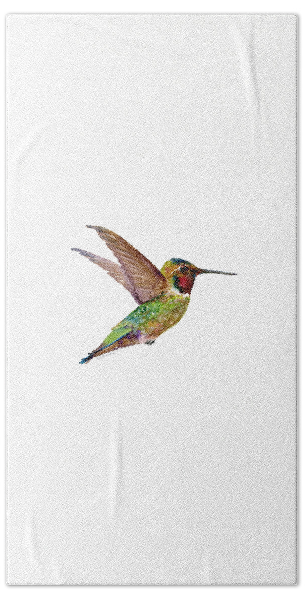 Bird Bath Sheet featuring the painting Anna Hummingbird by Amy Kirkpatrick