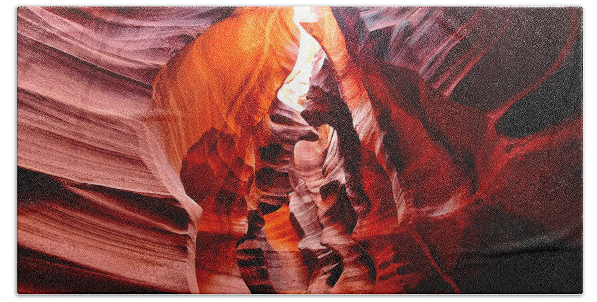 Antelope Canyon Bath Towel featuring the photograph Antelope Canyon 1 by Mitchell R Grosky