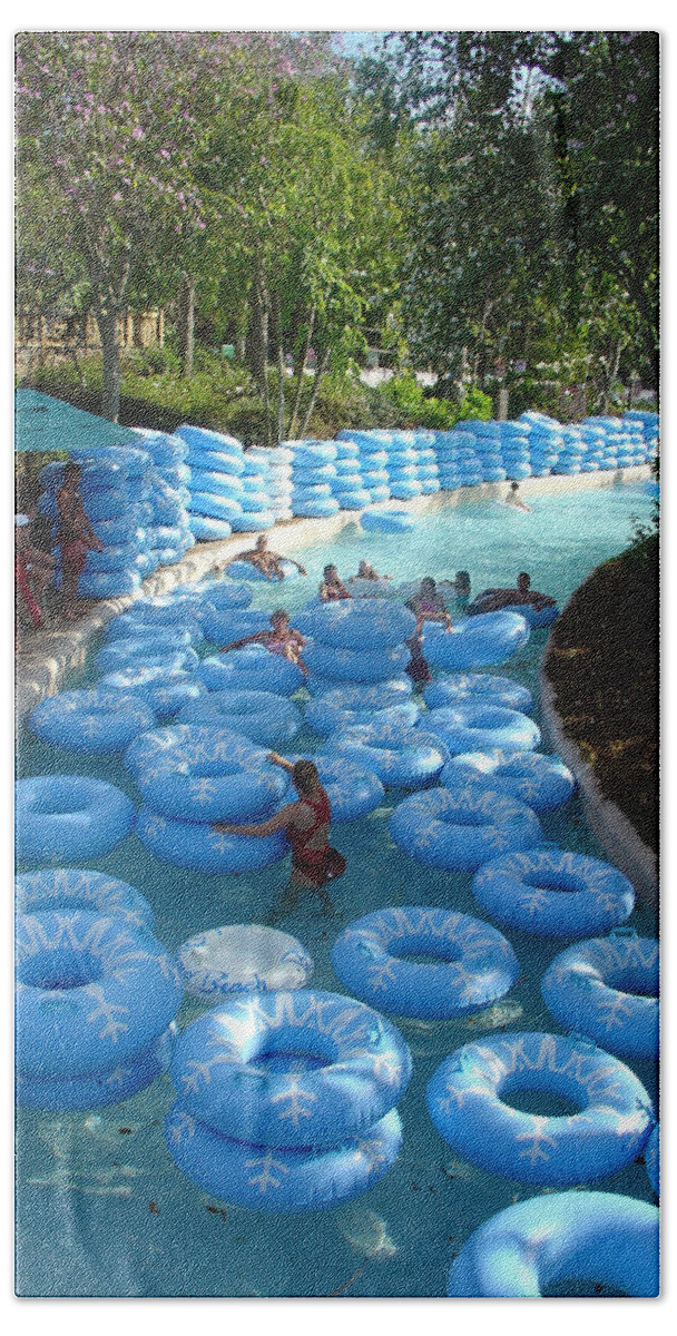 Blizzard Beach Hand Towel featuring the photograph Any Spare Tubes by David Nicholls