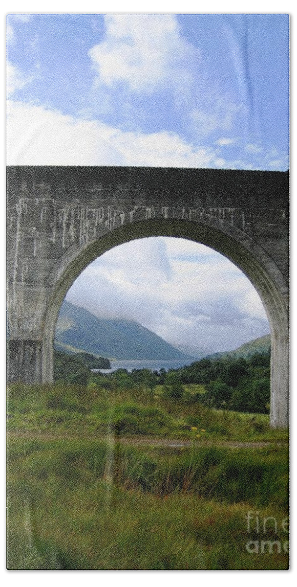 Scottish Highlands Bath Towel featuring the photograph Arched Loch by Denise Railey