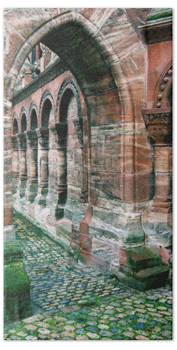 St. Martin's Church Hand Towel featuring the digital art Arches and Cobblestone by Maria Huntley