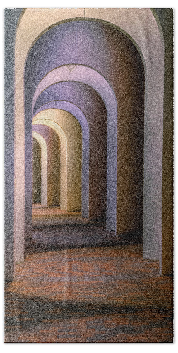 Arches Hand Towel featuring the photograph Arches of the Ferguson Center by Jerry Gammon