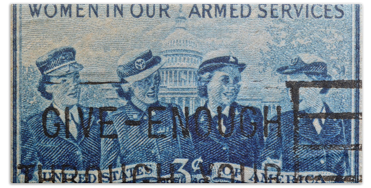 Armed Services Hand Towel featuring the photograph Armed Services Women Stamp by Bill Owen