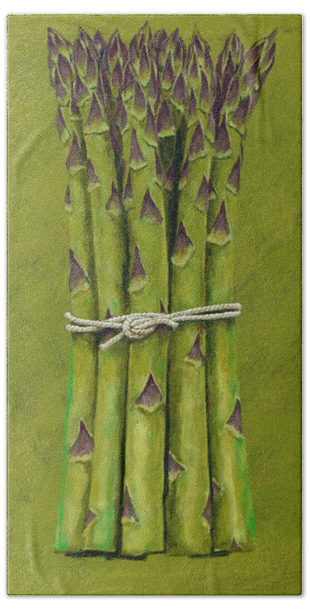 Asparagus Hand Towel featuring the digital art Asparagus by MGL Meiklejohn Graphics Licensing