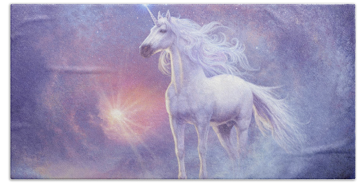 Steve Read Bath Towel featuring the photograph Astral Unicorn by MGL Meiklejohn Graphics Licensing