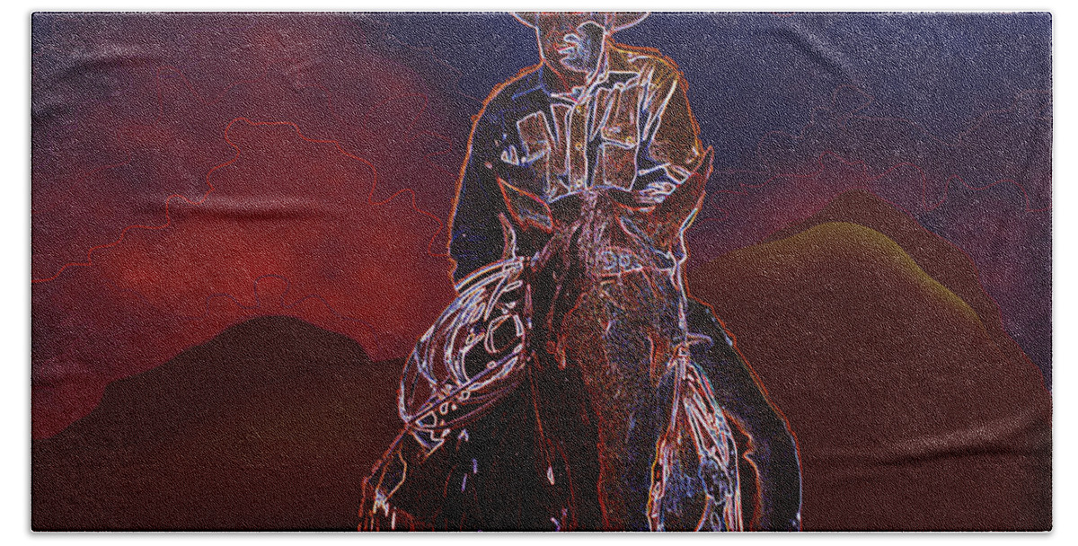 Western Scene Hand Towel featuring the photograph At Home On The Range by Kae Cheatham