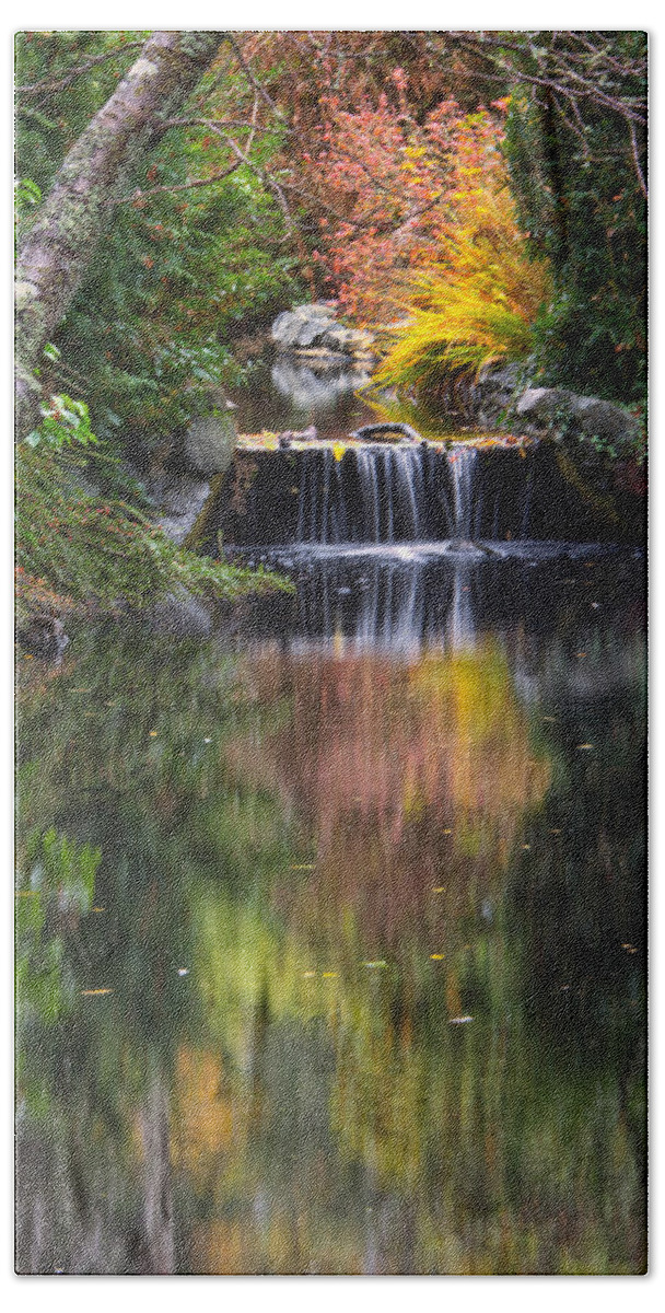 British Columbia Hand Towel featuring the photograph Autumn Reflections by Carrie Cole