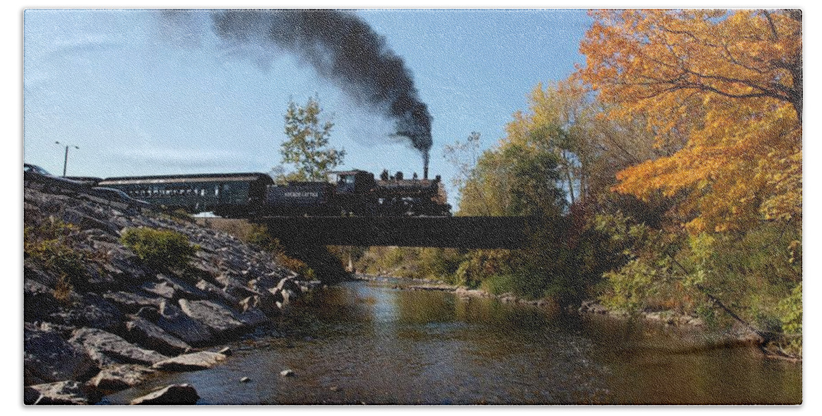 Steam Locomotive Bath Towel featuring the photograph Autumn Steam by Joshua House