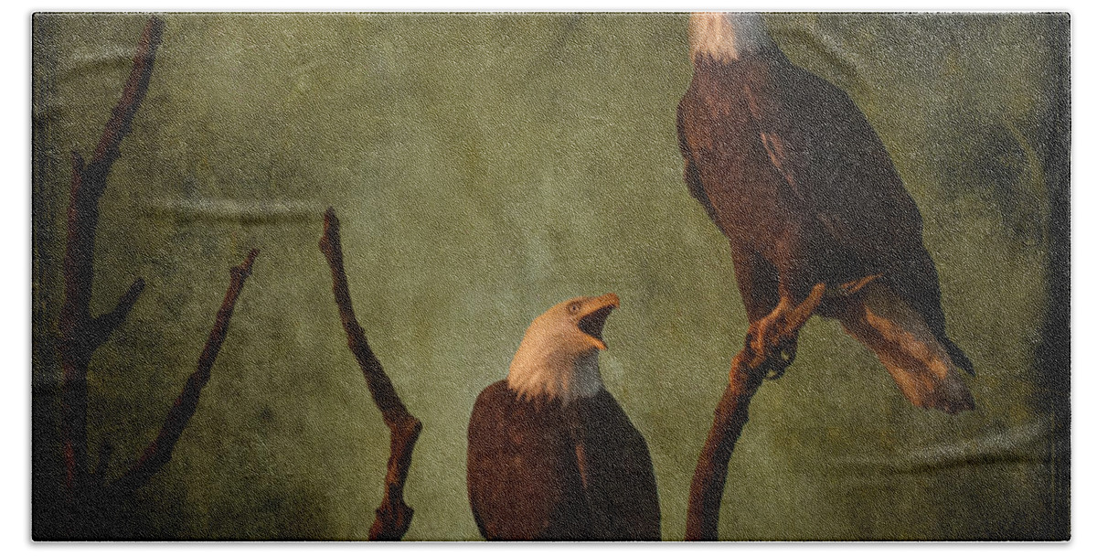 Bald Eagle Serenade Hand Towel featuring the photograph Bald Eagle Serenade by Wes and Dotty Weber