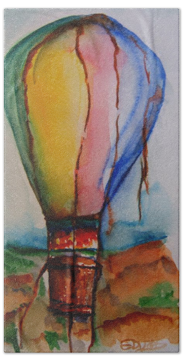 Balloon Bath Towel featuring the painting Balloon Twin Thin by Elaine Duras