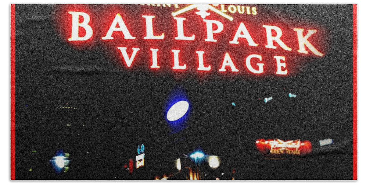  Bath Towel featuring the photograph Ballpark Village Framed by Kelly Awad