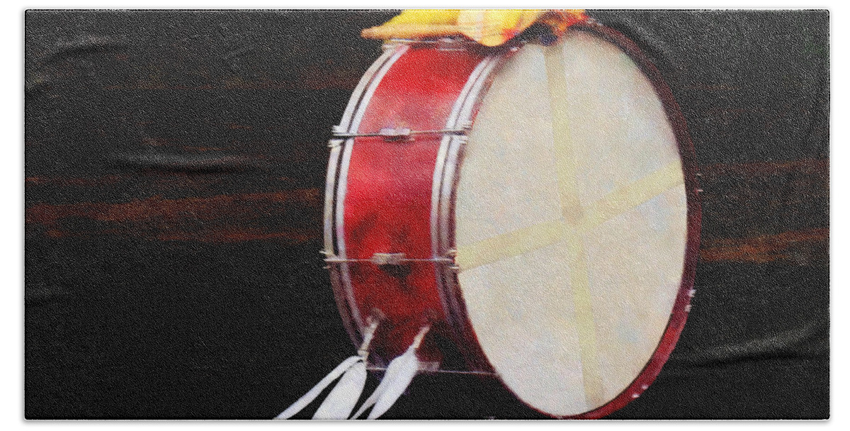 Drum Bath Towel featuring the photograph Bass Drum at Parade by Susan Savad