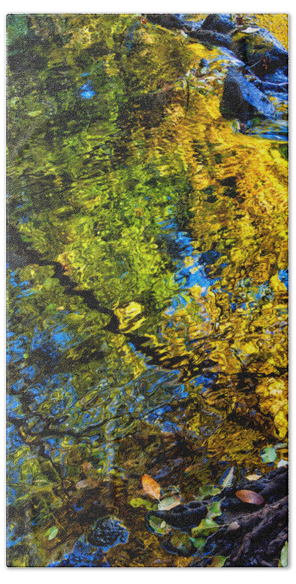 Autumn Reflections Bath Towel featuring the photograph Battle Creek Fall by Kathleen Bishop