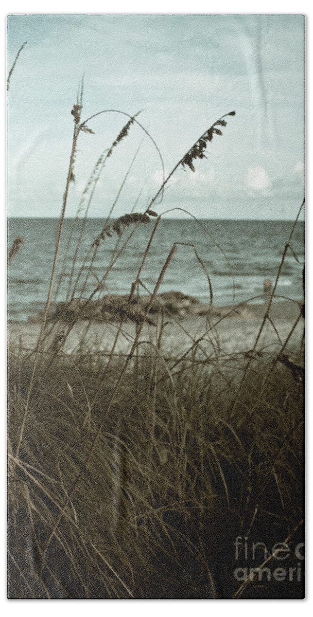 Deerfield Beach Hand Towel featuring the photograph Beach Grass Oats by Janis Lee Colon