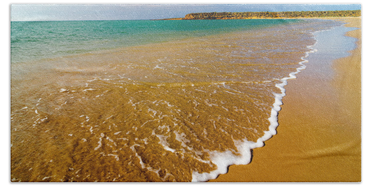 Beach Hand Towel featuring the photograph Beach Waves Closeup by Jess Kraft