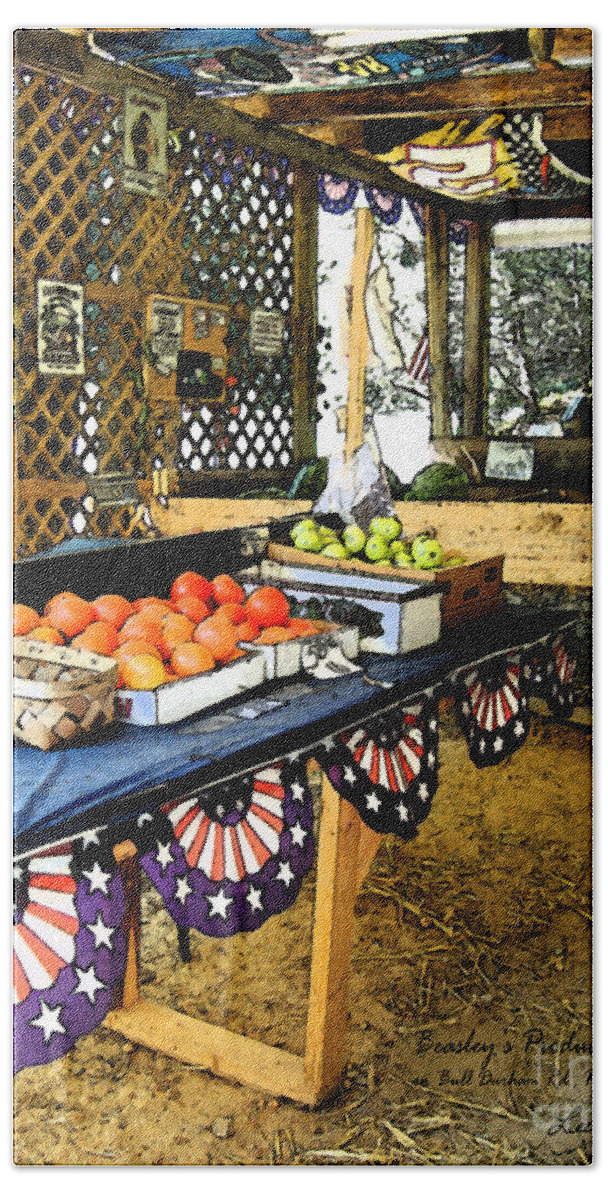 Rural Scene Hand Towel featuring the photograph Beasley's Produce by Lee Owenby