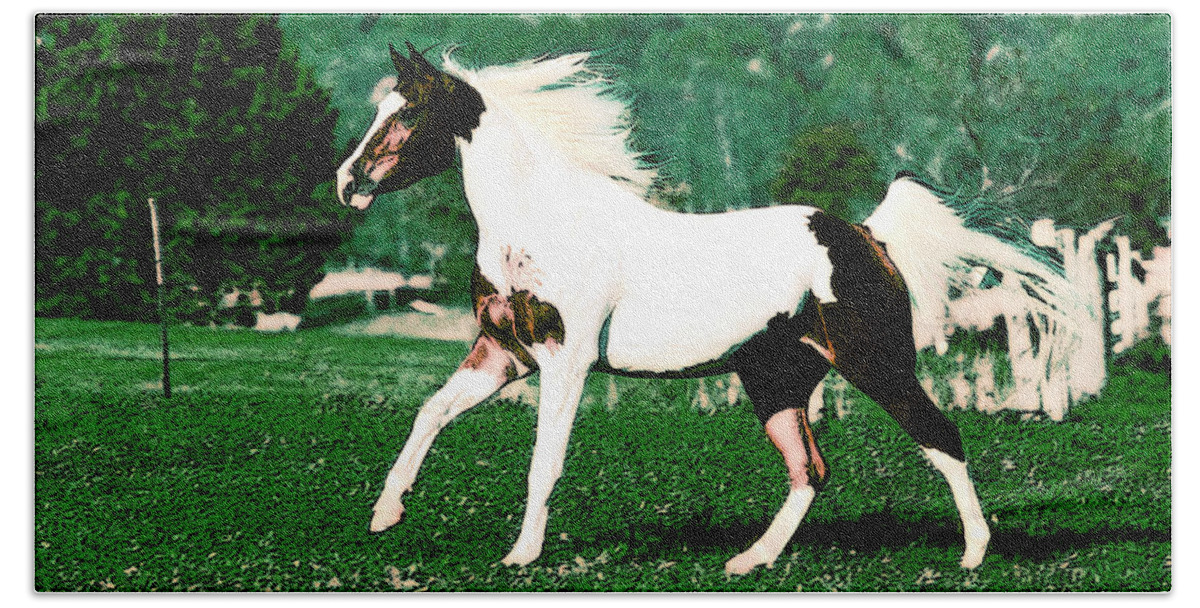 Horse Hand Towel featuring the photograph Beauty And Strength by VRL Arts