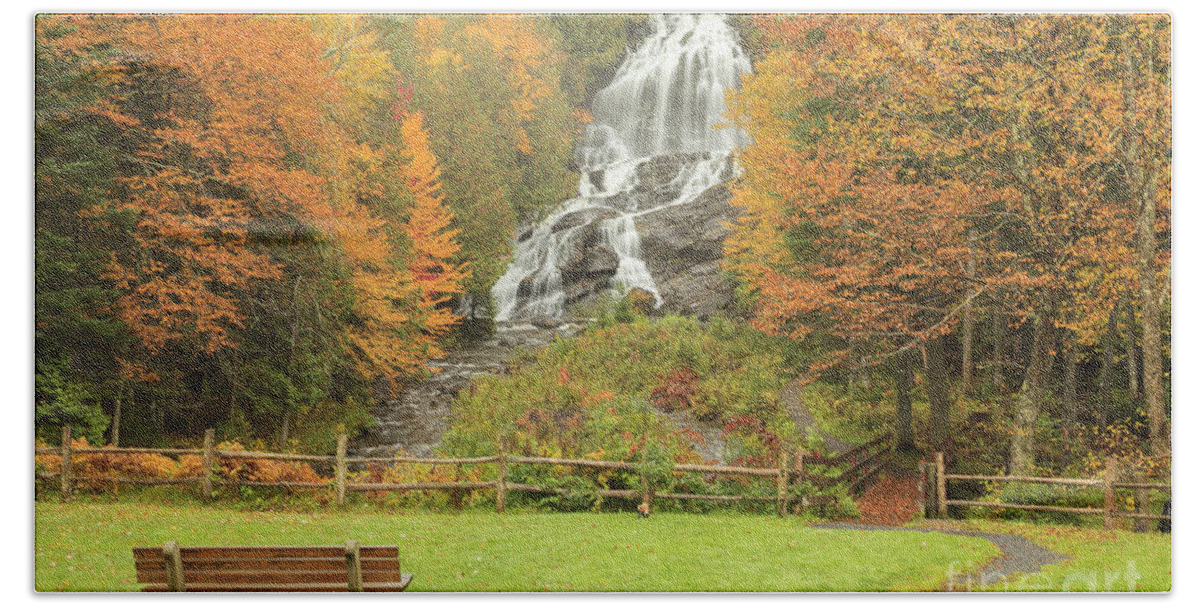 Beaver Brook Falls Hand Towel featuring the photograph Beaver Brook Falls Colebrook New Hampshire by Ken Brown