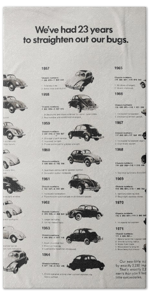 Volkswagen Bath Towel featuring the photograph Beetle Evolution by Benjamin Yeager