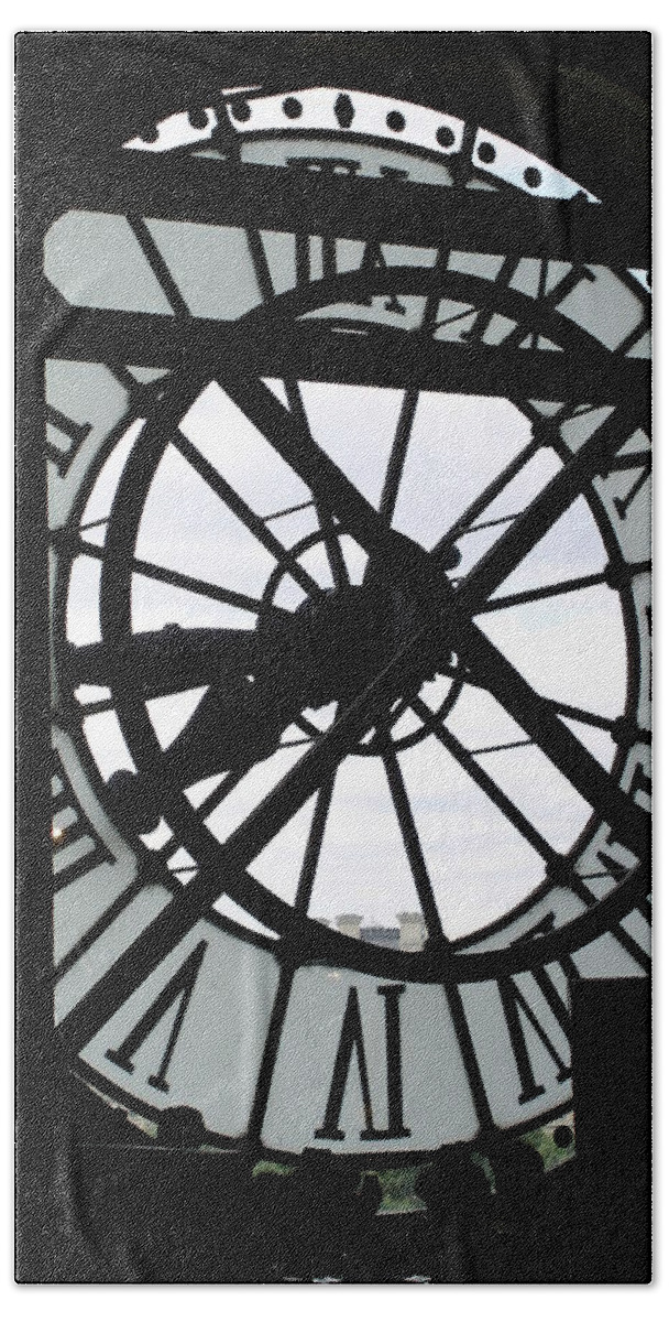 Paris Hand Towel featuring the photograph Behind the Clock II by Cleaster Cotton