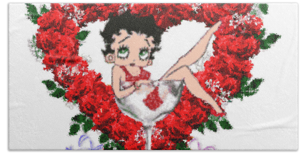 Betty Hand Towel featuring the painting Betty Boop 4 by Bruce Nutting