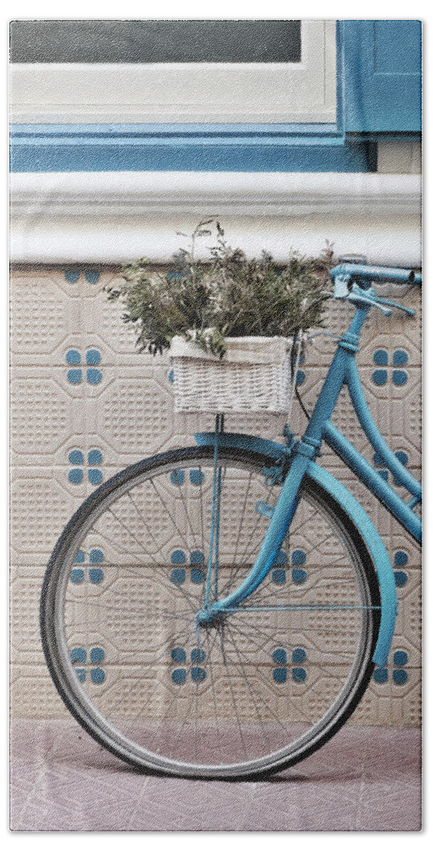 Outdoor Hand Towel featuring the photograph Vintage bicycle photography - Bicycles are not only for summer by Pedro Cardona Llambias