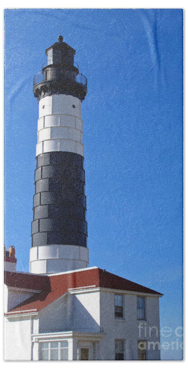 Lighthouse Bath Towel featuring the photograph Big Sable by Ann Horn