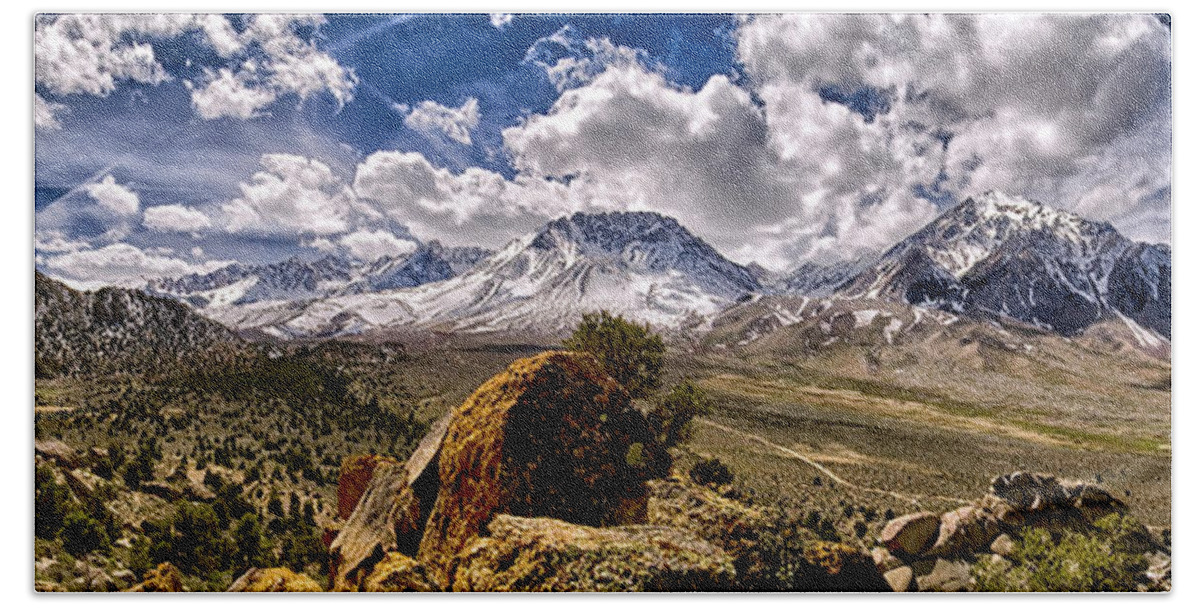 Mountains Bath Towel featuring the photograph Bishop California by Cat Connor