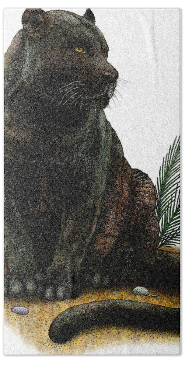 Illustration Hand Towel featuring the photograph Black Panther by Roger Hall