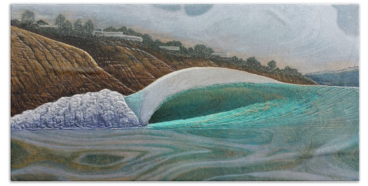 Seascape Hand Towel featuring the painting Blacks Beach by Nathan Ledyard