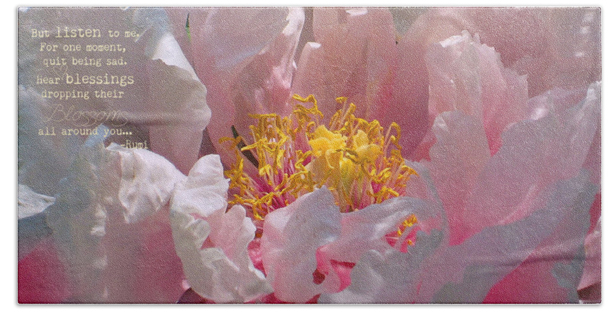 Pink Hand Towel featuring the photograph Blessings and Blossoms by Cindy Greenstein