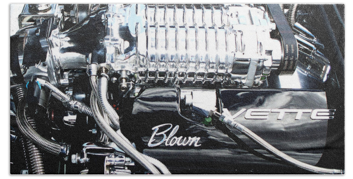 Chevy Bath Towel featuring the photograph Blown 'Vette squared by Chris Thomas