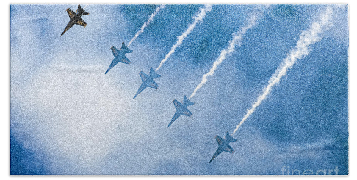 Blue Angels Hand Towel featuring the photograph Blue Angels by Kate Brown