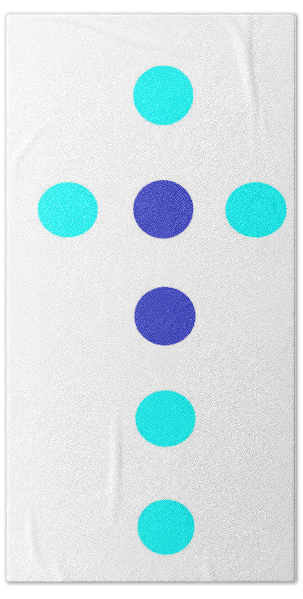 Blue Cross Bath Towel featuring the painting Blue Cross by Anita Dale Livaditis