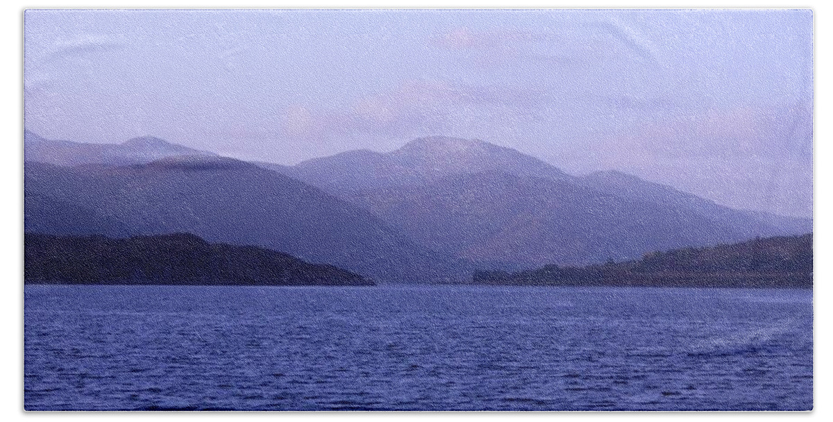 Loch Broom Bath Towel featuring the photograph Blue Dawn Over Loch Broom 2 by Joan-Violet Stretch