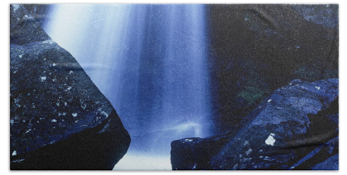 Waterfalls Bath Towel featuring the photograph Blue Falls by Rodney Lee Williams