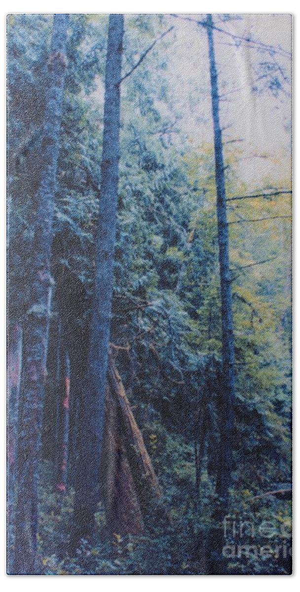 First Star Hand Towel featuring the photograph Blue Forest by jrr by First Star Art