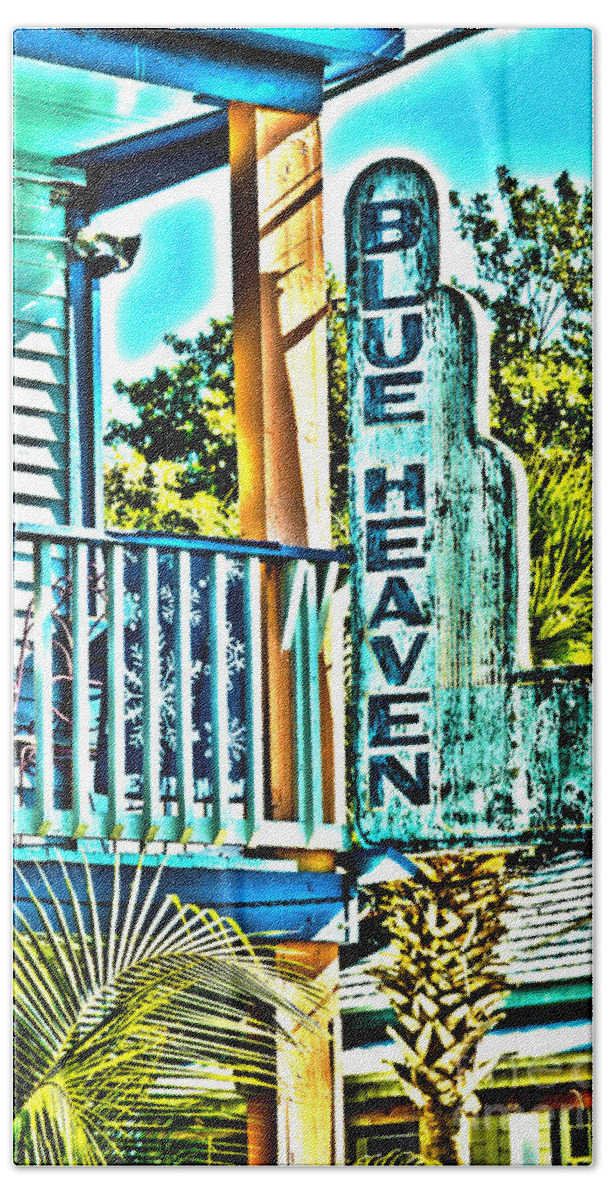 Blue Heaven Bath Towel featuring the photograph Blue Heaven in Key West - 1 by Susanne Van Hulst