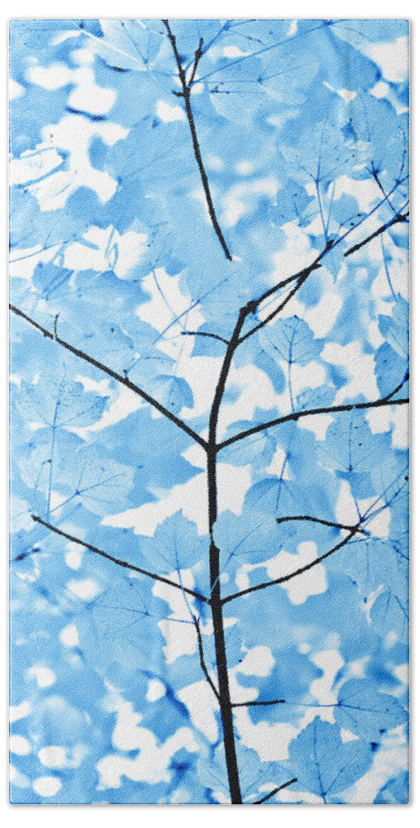 Leaf Bath Sheet featuring the photograph Blue Leaves Melody by Jennie Marie Schell