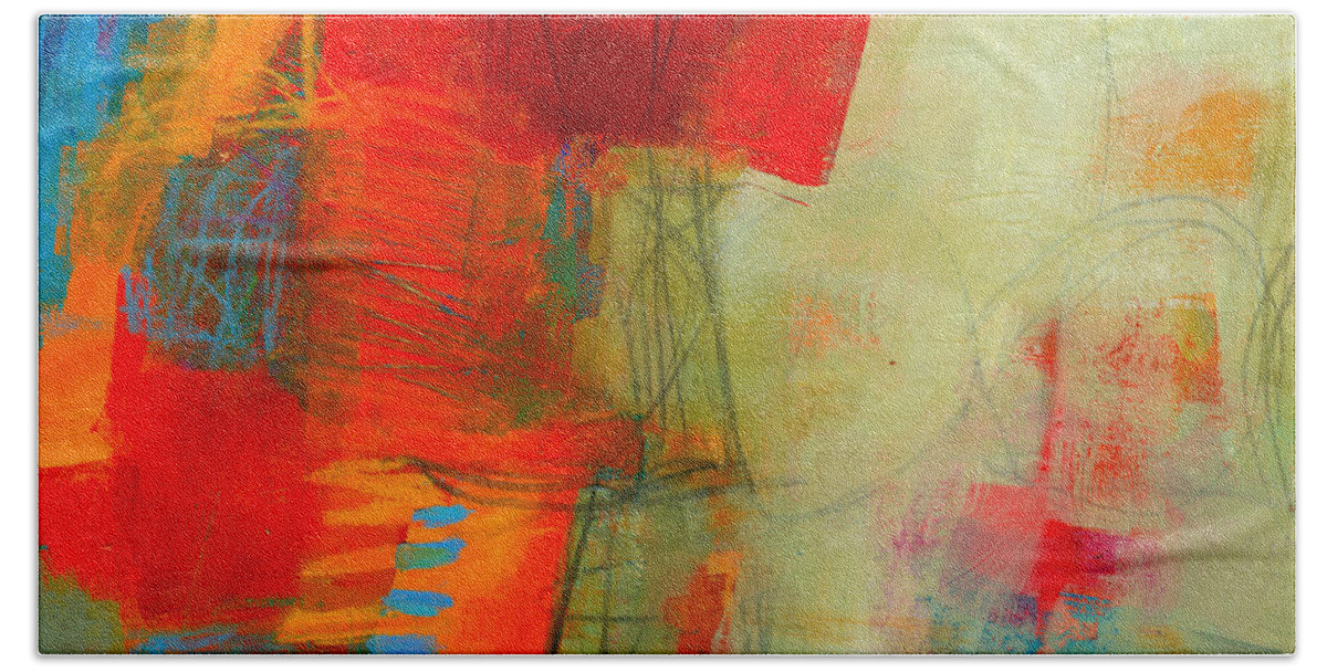 Acrylic Bath Sheet featuring the painting Blue Orange 1 by Jane Davies