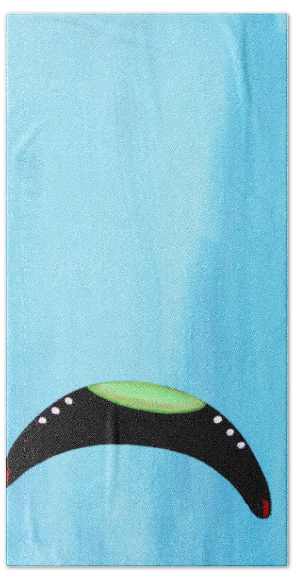 Ufo Bath Towel featuring the painting Blue Raspberry UFO by John Ashton Golden